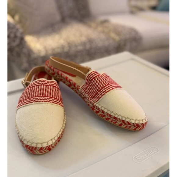 NEW Anthropologie x Maypol Women's Sandals Sz. 9.5 Red & White Espadrilles - Picture 4 of 13